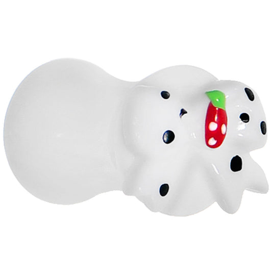 2 Gauge White Acrylic Berry Polka Dot Bow Saddle Plug