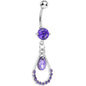 Violet Gem Teardrop Double Drop Belly Ring