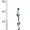 Aqua Double Swirl Belly Ring