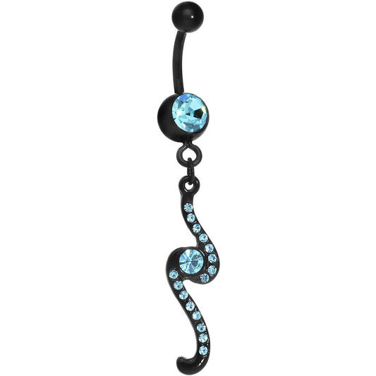 Aqua Double Swirl Belly Ring