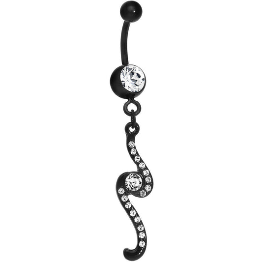 Clear Double Swirl Belly Ring