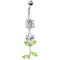 I love Tulips Clear Dazzle Flower Belly Ring