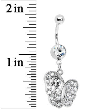 Abstract Crystalline Butterfly Belly Ring