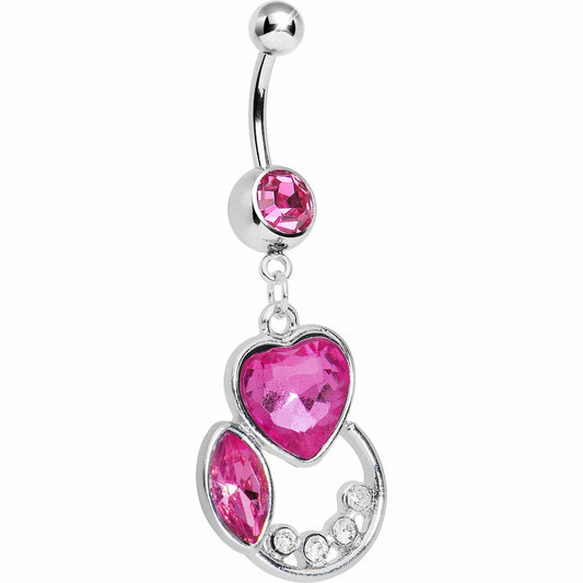 Pink Passion Heart Belly Ring