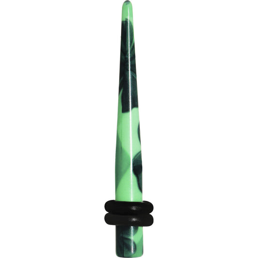 6 Gauge Green Acrylic Four Leaf Clover Field Taper