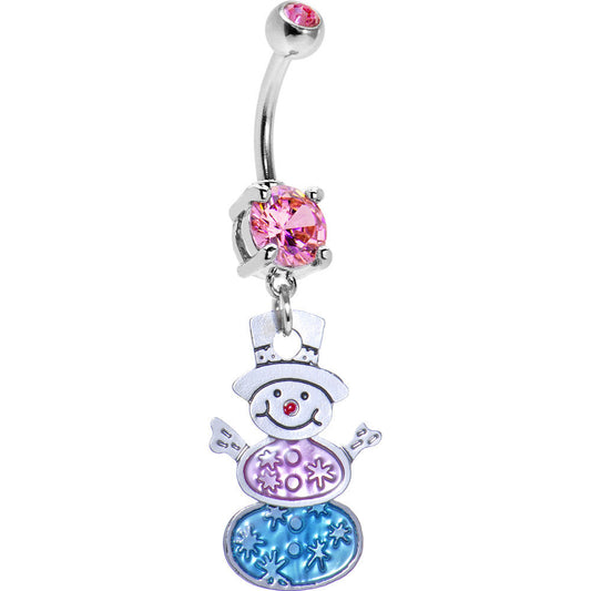 FESTIVE SNOWMAN Dangle Belly Ring