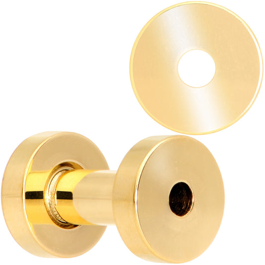 8 Gauge Gold Plated Screw Fit Tunnel Set