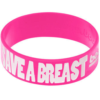 Pink White Take a Test, Save a Breast Awareness for Breast Cancer Bracelet