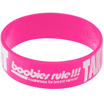 Pink White Take a Test, Save a Breast Awareness for Breast Cancer Bracelet