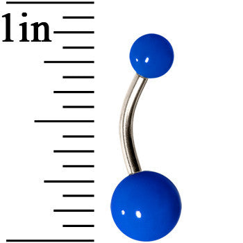 Grade 23 Solid Titanium Flat Royal Blue Acrylic Belly Ring