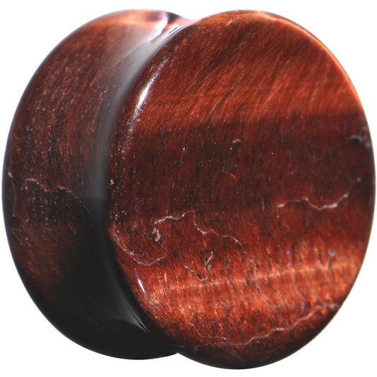 7/8 Red Tiger Eye Natural Stone Plug