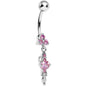 Pink Gem Fab Fountain Pen Dangle Belly Ring