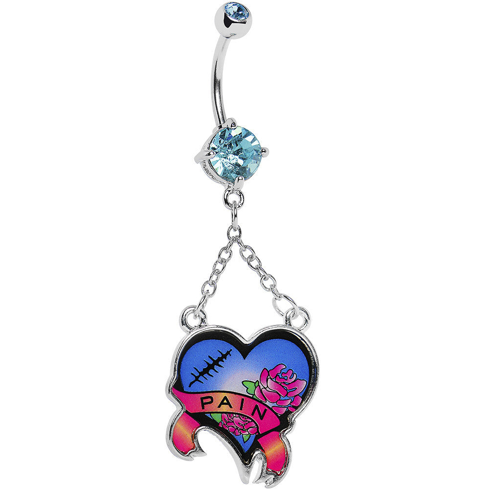 Aqua Gem Heart Breaker Belly Ring