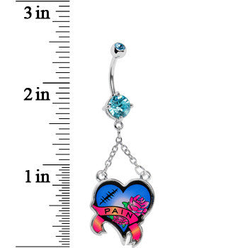 Aqua Gem Heart Breaker Belly Ring