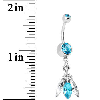 Aqua Gem Beauty Beetle Dangle Belly Ring