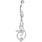 Crystalline Gem Marquis Floral Flourish Belly Ring