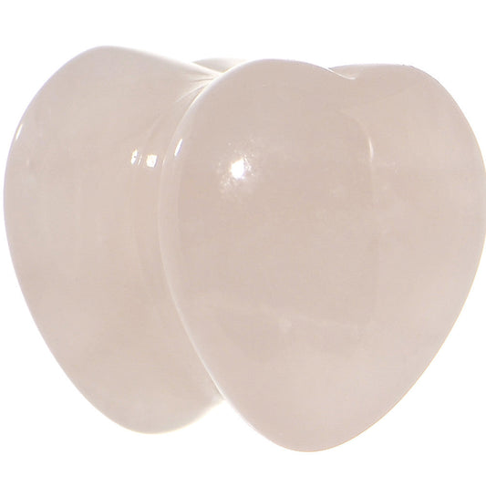 00 Gauge Natural Rose Flower Quartz Sweet Heart Stone Saddle Plug