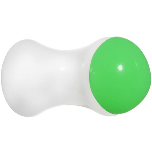 4 Gauge White Neon Green Acrylic Saddle Plug