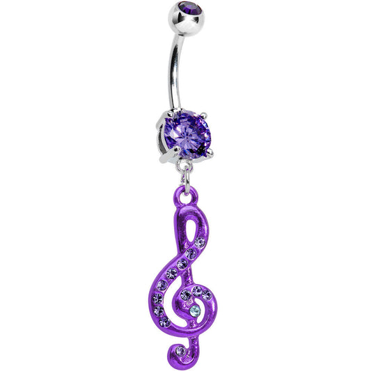 Tantalize Gem Treble Clef Drop Belly Ring