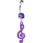 Tantalize Gem Treble Clef Drop Belly Ring