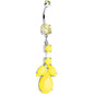 Yellow Gem Neon Leaf Vine Dangle Belly Ring