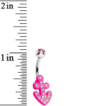 Pink Gem Neon Pink Nautical Anchor Glam Belly Ring