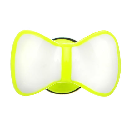 White on Light Green Neon Enamel Bow Tie Cheater Plug