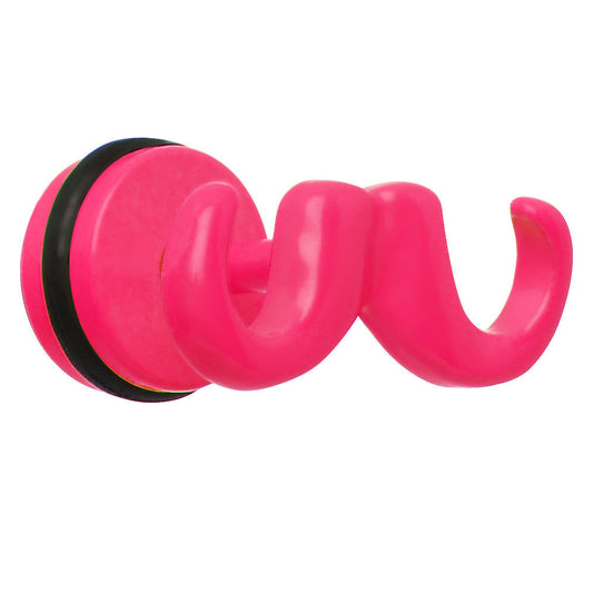 Pink Neon Enamel Old Fashioned Mustache Cheater Plug