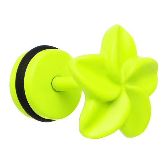 Light Green Neon Enamel Swirling Star Cheater Plug