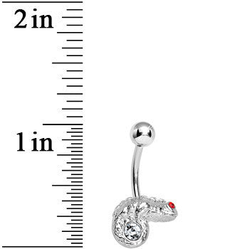 Clear Gem Lay Low Lizard Belly Ring