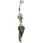 Clear Gem Happy Hearts Angel Wings Belly Ring