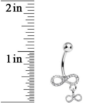 Clear Gem Double Infinity Dangle Belly Ring