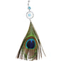 Aqua Gem Peacock Feather Dreamcatcher Dangle Belly Ring