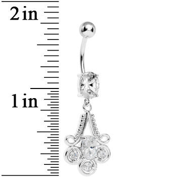 Clear Gem Nottingham Lace Chandelier Dangle Belly Ring