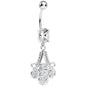 Clear Gem Nottingham Lace Chandelier Dangle Belly Ring