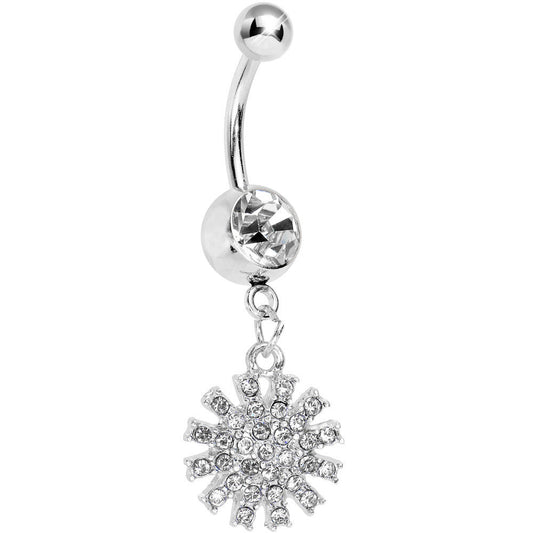 Clear Gem Summertime Sunburst Dangle Belly Ring