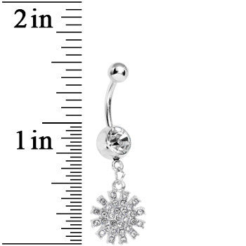 Clear Gem Summertime Sunburst Dangle Belly Ring