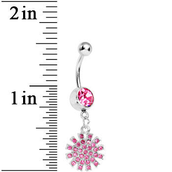 Pink Gem Summertime Sunburst Dangle Belly Ring