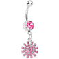 Pink Gem Summertime Sunburst Dangle Belly Ring