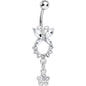 Clear Gem Hollow Eternity Butterfly Dangle Belly Ring