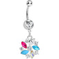 Clear Gem Americana Pinwheel Dangle Belly Ring
