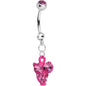 Pink Gem Oversized Eyes Owl Dangle Belly Ring