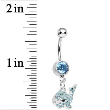 Aqua Gem Tail of the Whale Dangle Belly Ring