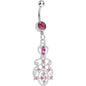 Pink Gem Elegant Equality Dangle Belly Ring
