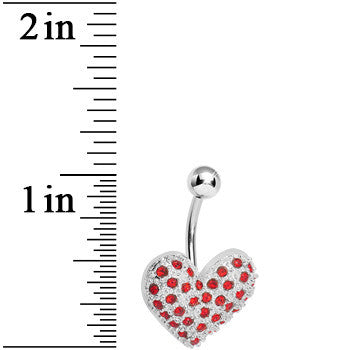 Jazzy Joy Red Gem Heart Belly Ring