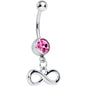 Pink Gem Gleaming Infinity Symbol Dangle Belly Ring