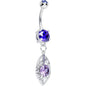 Purple CZ Extravagant Eye Dangle Belly Ring