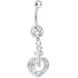 Crystalline Gem Your Heart Has the Key Dangle Belly Ring
