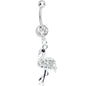 Crystalline Gem Ready to Party Flamingo Dangle Belly Ring