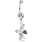 Crystalline Gem Cherubic Angel Dangle Belly Ring